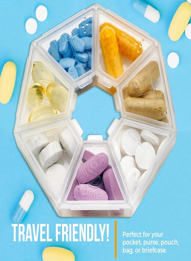 ميدكا منظم حبوب أسبوعي شفاف من MEDca، مكون من 7 جوانب، سداسي الشكل، لتذكيرك بتناول الأدوية - Image 4